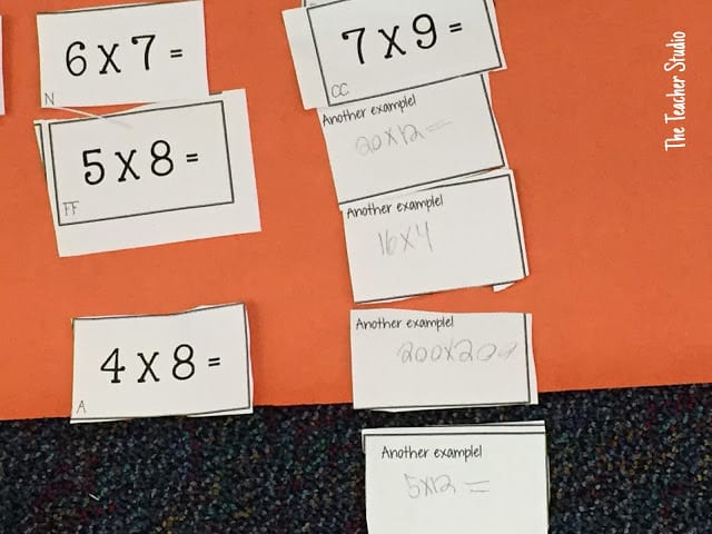 studying multiplication facts