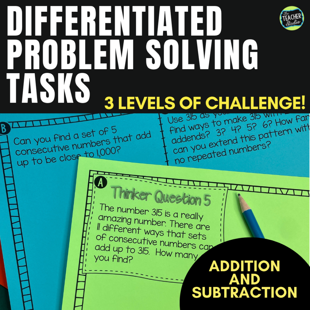 A collection of 26 open ended math challenges for grades 3-5