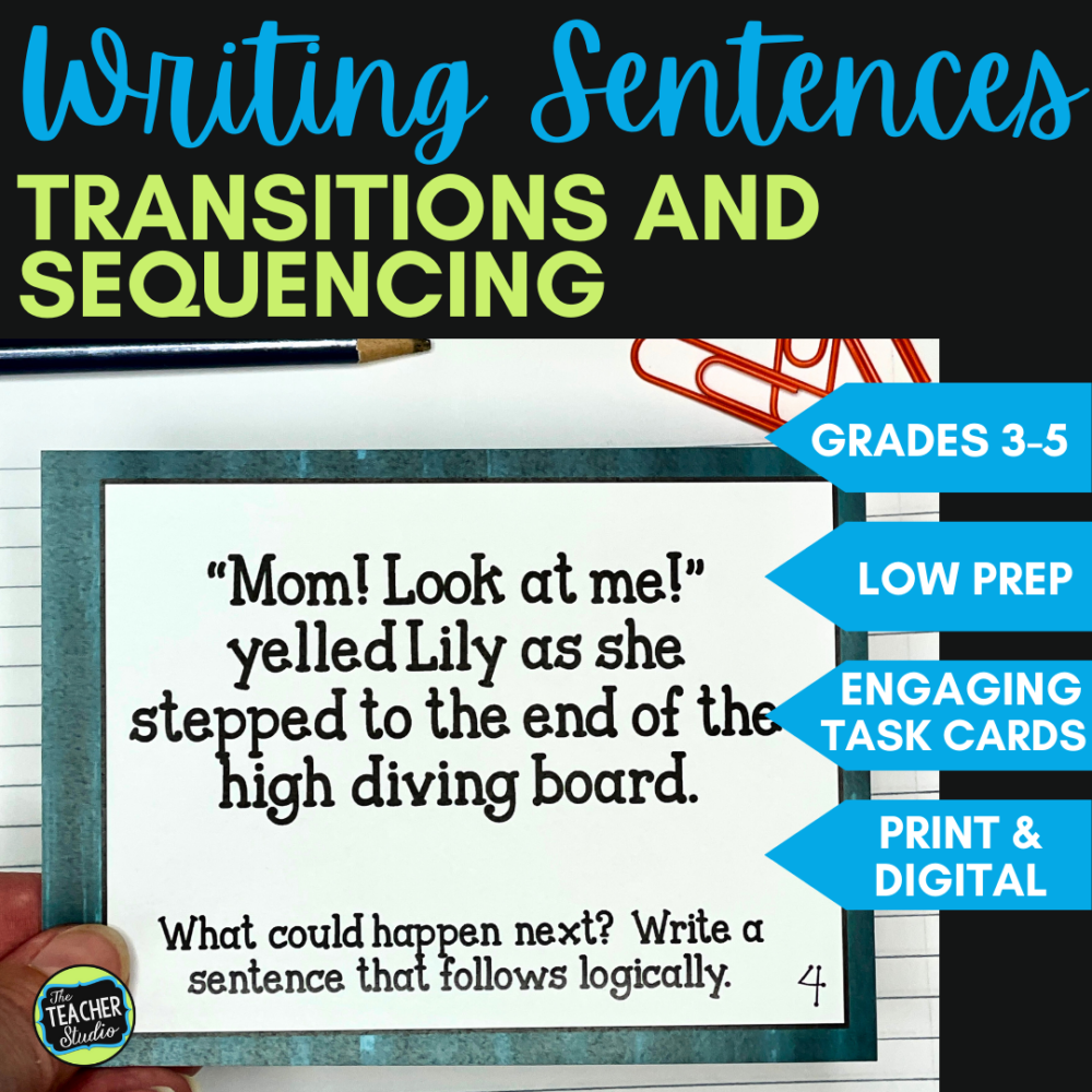 sentence writing with transition words