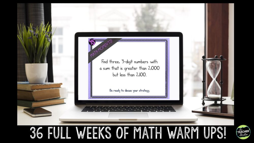 math warm-ups, fourth grade math, 4th grade math, problem solving, Google Classroom, math challenges, math bellringers