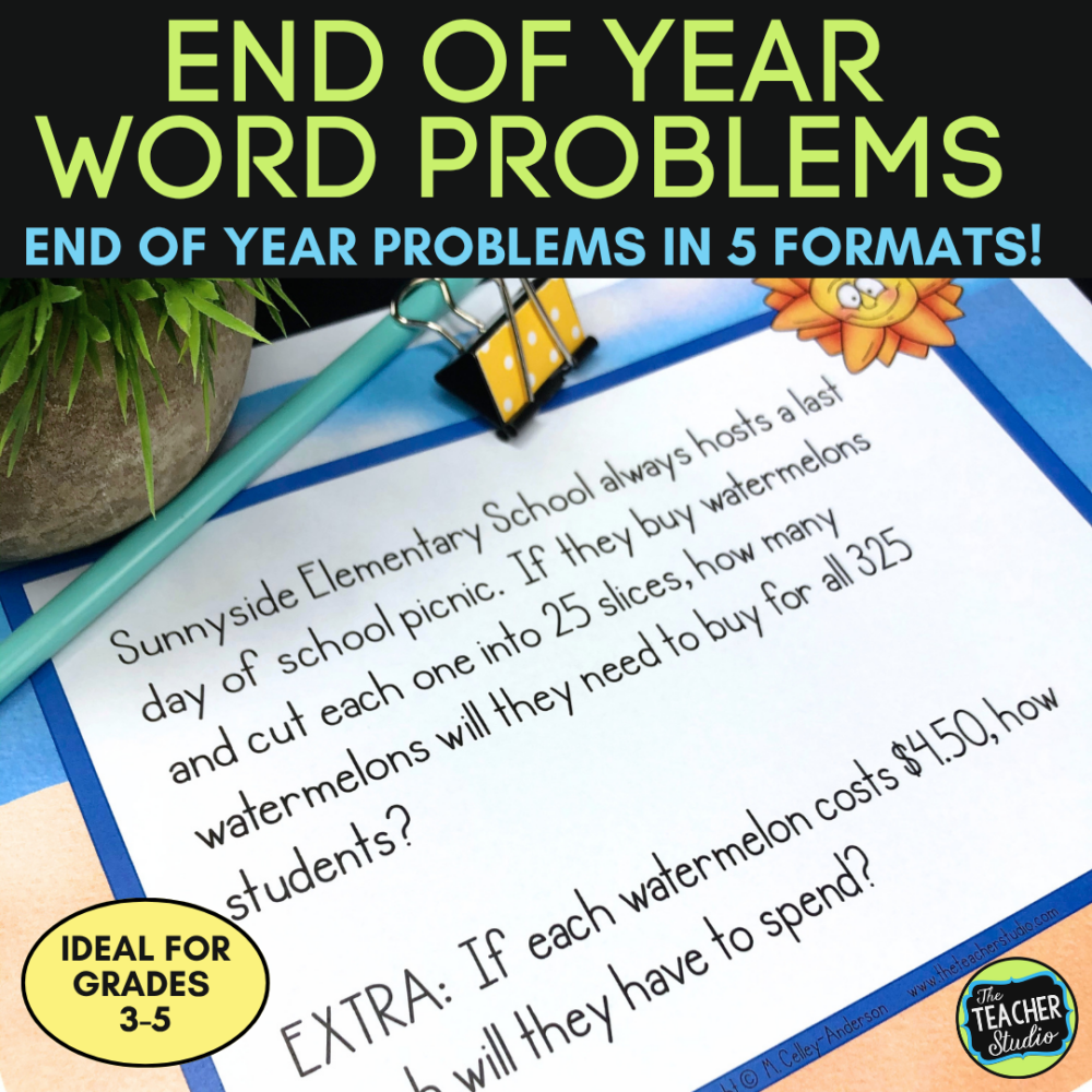 Grade 4-5 end of year word problems