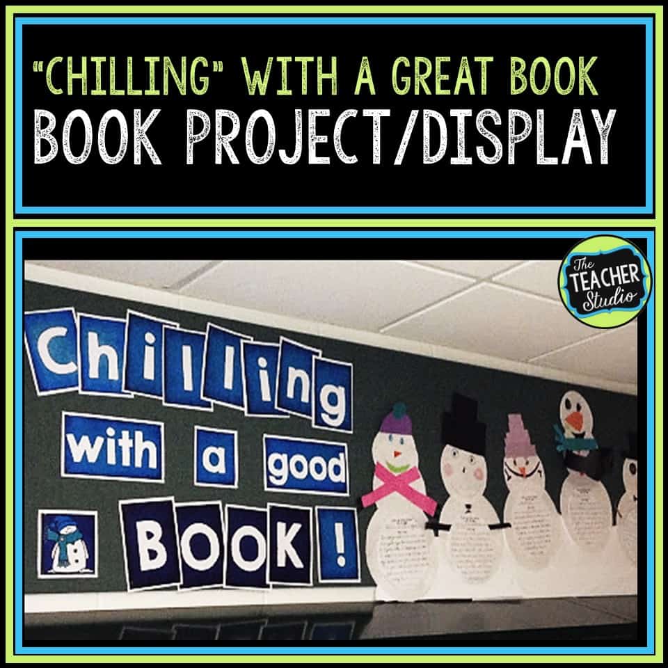 winter bulletin board and book report project