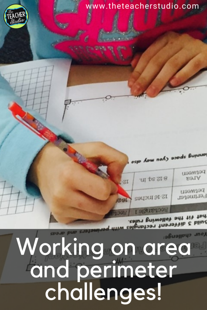 Area and perimeter math challenges