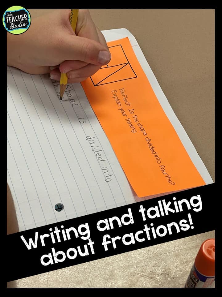 Writing about fractions in your fraction lessons
