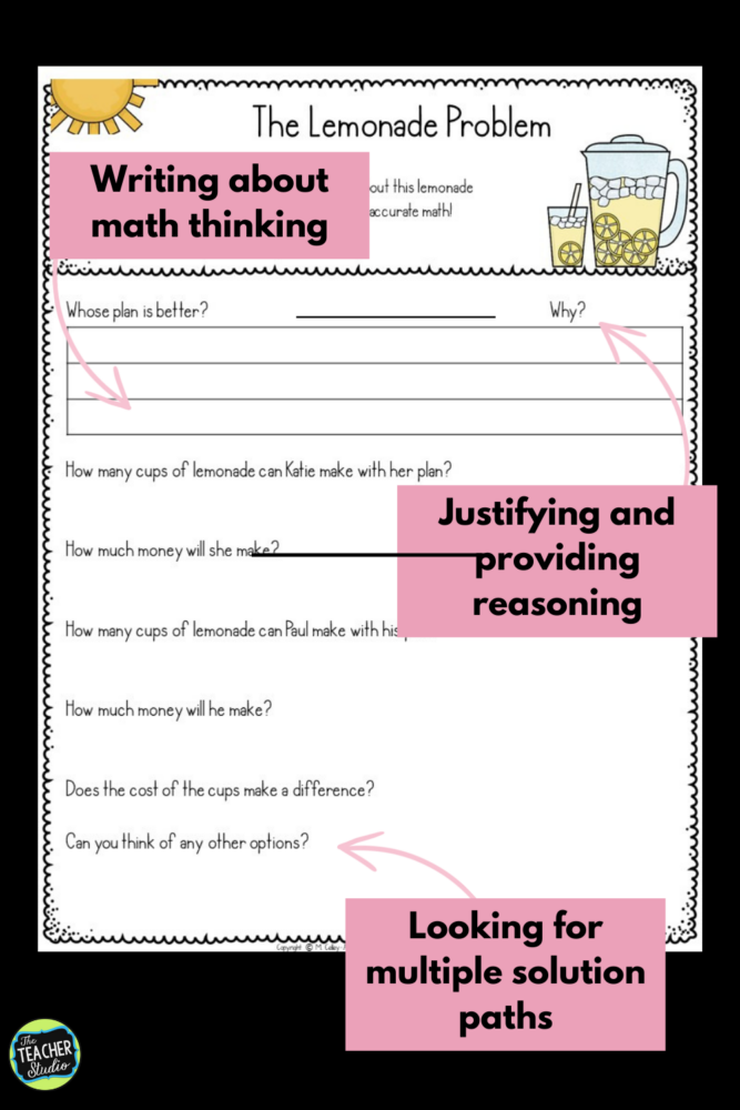 Writing about math with quality open ended math tasks
