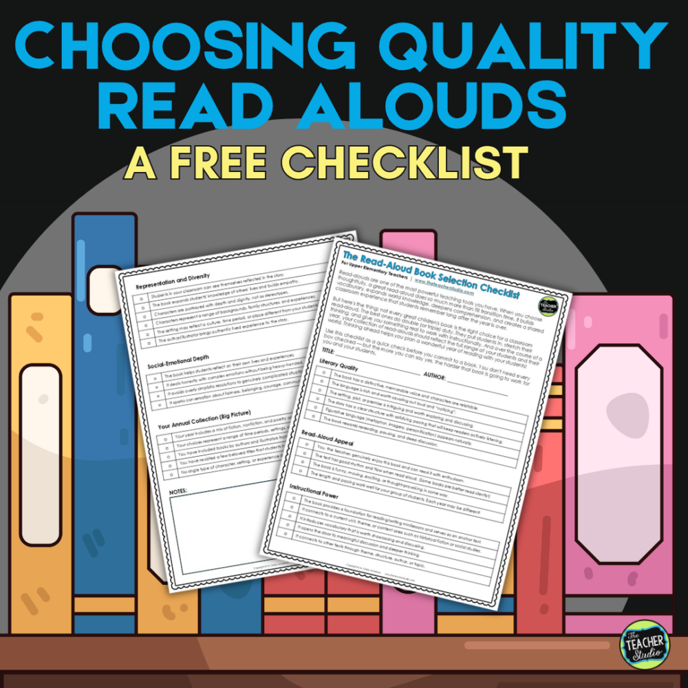 How to choose a quality read aloud checklist freebie