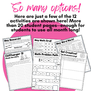 May 4th Grade Fast Finishers - 4th Grade Early Finishers - May Enrichment Menu - Image 3