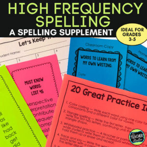 High Frequency Spelling Word Lists | Sight Word Lists | Spelling Interventions