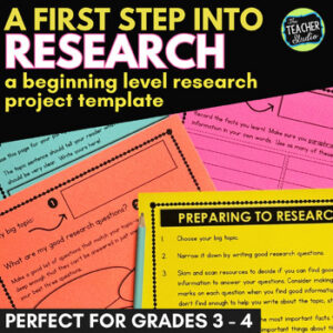 Research Project Template | 3rd-4th Grade Beginning Research for Any Topic